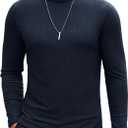COOFANDY Men's Turtleneck Sweater Slim Fit Lightweight Basic Ribbed Sweaters (M)