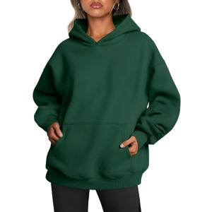 Trendy Queen Womens Oversized Hoodies Fleece Sweatshirts Fall Fashion Pullover Sweaters Winter Clothes (Small, Dark Green)