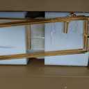 MALACASA 3 Tier Serving Trays for Party, 14 Inch Porcelain White Trays for Serving Food, Dessert Stand with Collapsible Gold Metal Rack