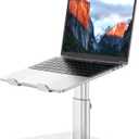 BESIGN LSX6N Laptop Stand, Ergonomic Adjustable Notebook Riser Holder, Computer Stand Compatible with Air, Pro, Dell, HP, Lenovo More 10-15.6" Laptops, Silver (Standard for Sit Work(H5.60-8.6in)