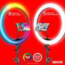 Bower Ring Light with Stand. 16 inch RGB LED Light, 62" Tripod Phone Holder, Wireless Remote, 16 Special Effects/9 Colors/3 White Lights for Selfie, Live Stream, Makeup, YouTube, TikTok, Videos