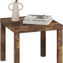 Furinno Classic Side Table, Square Modern End Table with 1.8" Triple Thick Tabletop, Simple Night Stand, Bedside Table, Toolless Assembly, for Living Room, Bedroom, Amber Pine, Standard, Set of 1