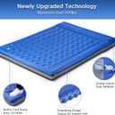FNARMW Double Sleeping Pad Camping, Self Inflating 6'' Extra-Thick 2 Person Pillow Built-in Foot Pump Waterproof Inflatable Sleeping Mat Backpacking, Tent, Hiking, Portable Camping Pad (Navy Grey)