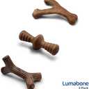 Lumabone Real Bacon Medium 3-Pack Durable Dog Chew Toys for Aggressive Chewers, Made in USA  Wishbone, Zaggler, Stick