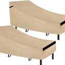 NEVERLAND Chaise Lounge Cover 2 Pack - 420D Lounge Chair Covers Waterproof Outdoor with Air Vents and Adjustable Buckles All Weather Protection - 76L x 32W x 32H inch Golden