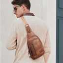 CLUCI Crossbody Bags for Women Men,Leather Sling Bag Cross Body Backpack for Woman Gifts for Women Birthday Unique