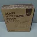 Glass Microwave Splatter Cover, Microwave Cover for Food with Standup Handle, Dishwasher Safe, Food Safe, Clear Microwave Plate Splatter Guard Lid with Vent Hole, House Essentials for Gift, 9.5inch