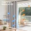 Joydeco 100% Blackout Curtains for Bedroom 84 Inch Long, Linen Black Out Curtains 2 Panels Set With Grommet for Living Room Window, Thermal Insulated Full Light Blocking Drapes Privacy Protection,52"W