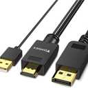 FOINNEX HDMI to DisplayPort Cable 4K, Actvie HDMI to DP Cable Support 4K@60Hz/2K@144Hz, 6.6FT Unidirectional H D M I Source to DP Display for PC, Laptop, AMD, NVIDIA, PS5, Xbox, NS