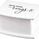 Lillian Rose White, Thee Wed Box Ring Pillow Alternative, 2.85x3.75x2.1 (RA520)