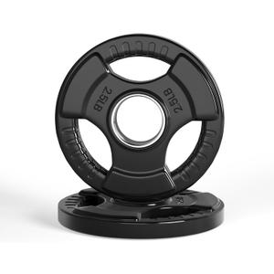 LIONSCOOL 2-Inch Rubber Olympic Grip Weight Plates for Strength Training, Weightlifting, Solid Cast Iron Plate for Barbell in Single/Pair/Set for Home & Gym (2.5-45LB)