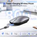 TECKNET Bluetooth Mouse for MacBook, [ USB + BT5.0 + BT3.0 ] Rechargeable Wireless Mouse, Silent Click, 4-Level DPI, Portable Computer Mice for MacBook/MacBook Air/Pro/iPad/Laptop/Android/Windows