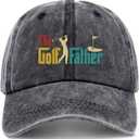 Zcyhtqp, The Golf Father, Funny Baseball Cap, Funny Trucker Hats with Sayings, Adjustable Cotton Baseball Cap, Perfect Golf Gift for Dad Black