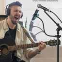 LMS Mic Stand Phone Holder, Flexible Phone Holder for Microphone Stand, iPhone Music Stand Holder Mount, Mic Stand Cell Phone Clip for iPhone 15 14 13 12 Pro Max Samsung Galaxy Pixel (Long, 16)