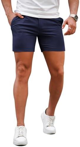 GINGTTO Mens Slim Fit Shorts 7" Inseam Skinny Chino Short Tapered Leg Stretch, Size 32
