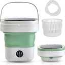 Portable Washing Machine, Mini Washer with Foldable Design, Has 3 smart Modes for Travel, Apartment, Baby Clothes, Socks, camping, RV (Green)
