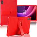 ATOOZ for Lenovo Tab P11 2nd Gen Case, 11.5 Inch, Soft Silicone Shockproof Case with PC Stand for Kids (Red)