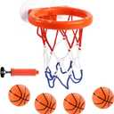 Cyfie Bath Toys for Toddlers - Bathtub Basketball Hoop Set With 4 Balls for Kids Ages 4-8 - Suction Cup Shower Toy for Boys and Girls