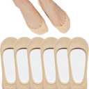 SIXDAYSOX No Show Socks Women for Flats 4 to 8 Pack Non Slip Invisible Ultra Low Cut Socks Shoe Size 5-8/9-11 (6 Pairs-nude)
