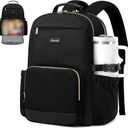 LOVEVOOK Lunch Backpack with Lunch Compartment,15.6 Inch Laptop Work Travel Insulated Cooler Backpack Purse,Waterproof College Teacher Nurse Lunch Bag Box with Tumbler Holder,Gifts for Men Women,Black