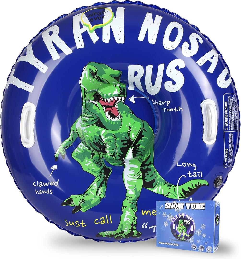 Snow Tubes for Kids, 36" Durable Inflatable Snow Sleds, Heavy Duty Thickened Bottom Snow Sled with Sturdy Handles, Sledding Skiing Winter Outdoor Gifts Toys for Kids