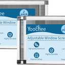Expandable Window Screen, 2 Pack Adjustable Window Screen (10" H x 14.3" - 25" W) - Extra Small Replacement Window Screens with Frame, Durable Replacement Screen for Window, 2 Packs10" H x 14.3" - 25" W