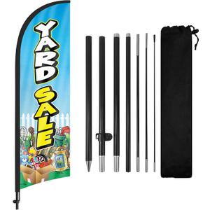 Yard Sale Feather Flag with Pole Kit 8Ft, Advertising Flag Sign for Garage Sales, Moving Sales Neighborhood Events