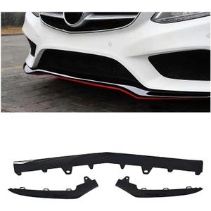 Front Bumper Chrome Trim Molding Compatible with Mercedes-Benz E Class 2014-2016 W212 E250 E350 E400 E500 E550 Does Not Fit 2 Door Coupe, L:A2128852774,R:A2128852874,MID:A2128852674(Black)