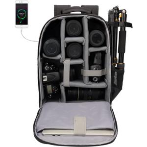 CADeN Camera Backpack Bag with Laptop Compartment 15.6" for DSLR/SLR Mirrorless Camera Waterproof, Camera Case Compatible for Sony Canon Nikon Camera and Lens Tripod Accessories Black