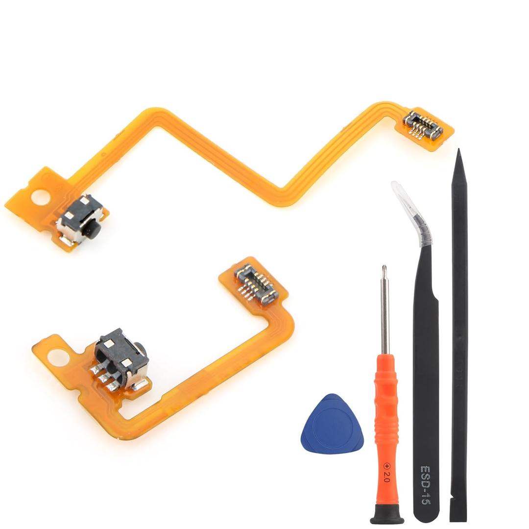 YWLRONG for Nintendo 3DS L/R Shoulder Button with Flex Cable for Nintendo 3DS Left Right Shoulder Button Ribbon Key Flex Cable Replacement Accessories Parts with Repair Tools