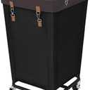 StorageWorks 160L Laundry Basket with Wheels, Large Rolling Hampers for Clothing Organizer, Dirty Clothes Basket for Hotel, Home, Closet, Dorm, Black