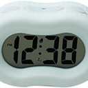 Timelink Smartlight Rubber Alarm Clock with Automatic Night Light and Large Display – Easy-to-Use Digital Alarm with Snooze, Soft Rubber Case, Battery Operated, for Kids and Adults (White)