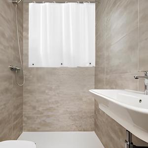 Waterproof Shower Curtain for Window Inside Shower, 24 x 30 Inches Short Length Plastic Bathroom Window Curtain Heavy Duty Vinyl with Hooks, Silky Frost, 24x30