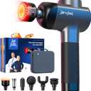 BOB AND BRAD X6 Ultra Massage Gun with Heat and Infrared Light, Metal Head, Professional Percussion Deep Tissue Muscle Massager Gun for Athletes with 6 Replacements (Black)