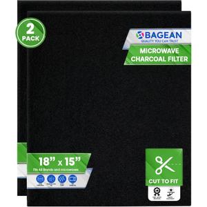 Cut-to-Fit Microwave Filter Replacement - 18 x 15 Activated Carbon Filter Fits Samsung GE LG Frigidaire Whirlpool and More - Charcoal Oven Vent Filters Removes Odors and Freshen Air (2 Pack)