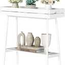BAMBANG Bamboo Plant Stand Indoor, 2 Tier Small Plant Table, Tall Plant Stand for Indoor Plants, Window Sill Plant Shelf, Flower Pot Holder Plant Bench Plant Rack for Living Room Outdoor, White