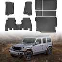 Floor Mats & Cargo Liner for 2018-2025 Jeep Wrangler JL Unlimited 4X4 4 Door Accessories Backrest Mat 2 Row Liner Set All Weather TPE 3D Cargo Mat for Wrangler JL Accessories 6PCS(Not for 4XE)