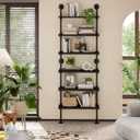 Industrial Pipe Bookshelf, Wall Mounted Shelf, 30 Inch, Black