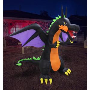 8 FT Tall Lighted Halloween Inflatable Fire Dragon