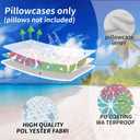 DFXSZ Outdoor Throw Pillow Covers 16x16 Inch Set of 2 Waterproof Spring Summer Geometric Elegant Pink Blue Green Outdoor Easter Pillow Covers for Patio Furniture Garden Couch 168B16