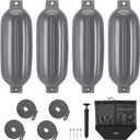 Affordura Boat Fender 4 Pack Boat Bumpers Fenders with 4 Ropes, Boat Bumpers for Pontoon Boat Fenders Inflatable