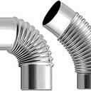 2.36" Stove Pipe Stainless Steel Chimney Flue for Outdoor Camping Wood Stove 90/45 Degree