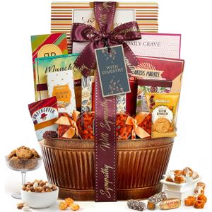 Broadway Basketeers Sympathy Gift Baskets Bereavement & Condolences Care Package with Gourmet Snacks - Thoughtful Sympathy Gifts Delivery for Loss of Loved One, Funeral, or Kosher Shiva (EXP 12/31/26)