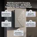 Wall-mounted EV Charging Protection Box, 15.7"L x 7.5'W x23.6"H,Waterproof Cover for Home EV Charging Stations, Compatible with Tesla and Most EV Charging Station Standards (Includes Combination Lock)