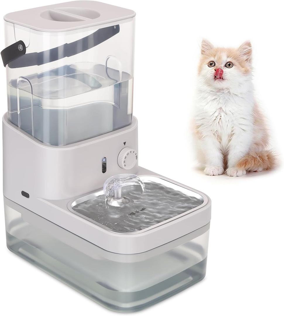 Smart Pet Water Fountain,Filterless Cat Water Fountain No Filter,3L/102oz Ultra Silent Cat Fountain, Separation Design