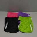 Teamoy 4pcs Washable Female Dog Diapers, Reusable Doggie Diaper Wraps for Female Dogs, Super-Absorbent and Comfortable, Medium (Black+ Purple+ Green+ Rose Red (4pcs))