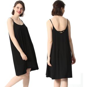 LovinPet Womens Plus Size Sleeveless Lounge Tank Dress, Casual Flowy Summer Sleepwear for Daily, Travel & Home, 2XL7XL (Black, XXXL)