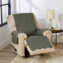 Reversible Recliner Chair Cover - Washable Slipcover Furniture Protector with Elastic Straps - Furniture Cover for Dogs, Kids, and Pets - Quilted & Stitched Detail (Recliner, Sage Green / Light Gray)