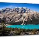 Mountain Canvas Wall Art Banff National Park Posters Peyto Lake Wall Art Decor Rocky Mountains Landscape Pictures Teal Lake Scenic Nature Forest Photo Prints Artwork for Bedroom Home Decoration 14x48"