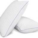 Pillows King Size Set of 2,Breathable Hotel Collection Bed Pillows for Sleeping Medium Soft Down Alternative Microfiber Filled,20 x 36 Inches (White)